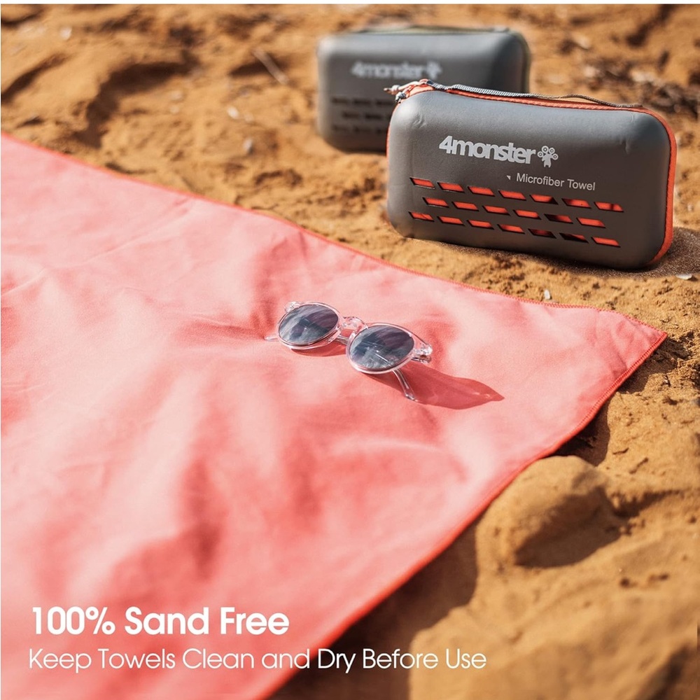 4Monster Camping Towel Super Absorbent, Fast Drying‎ Microfiber Towel (Rose)